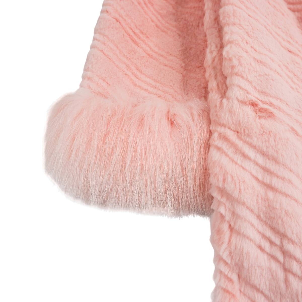 ◆高級 送料無料◆ Couture Emba エンバ 毛皮 リアルファー コート ピンク レディース　0424B0_画像4