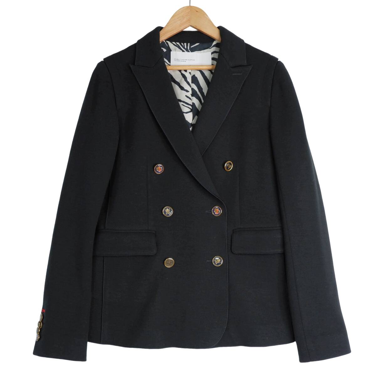 美品◆ DOUBLE STANDARD CLOTHING ダブルスタンダードクロージング 豪華ボタン ブレザー テーラード ジャケット 黒 レディース 36 1054B0 美品◆ DOUBLE STANDARD CLOTHING ダブルスタンダードクロージング 豪華ボタン ブレザー テーラード ジャケット 黒 レディース 36 1054B0