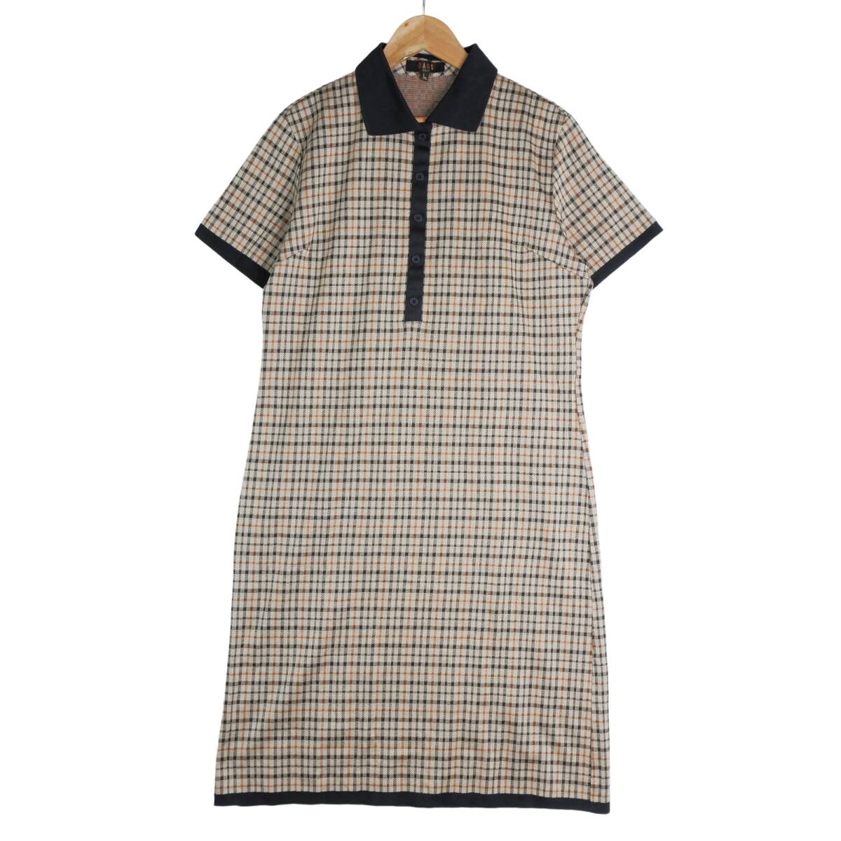 DAKSチェック柄半袖ワンピース 美品 送料無料 DAKS GOLF ダックス ゴルフ チェック柄 半袖