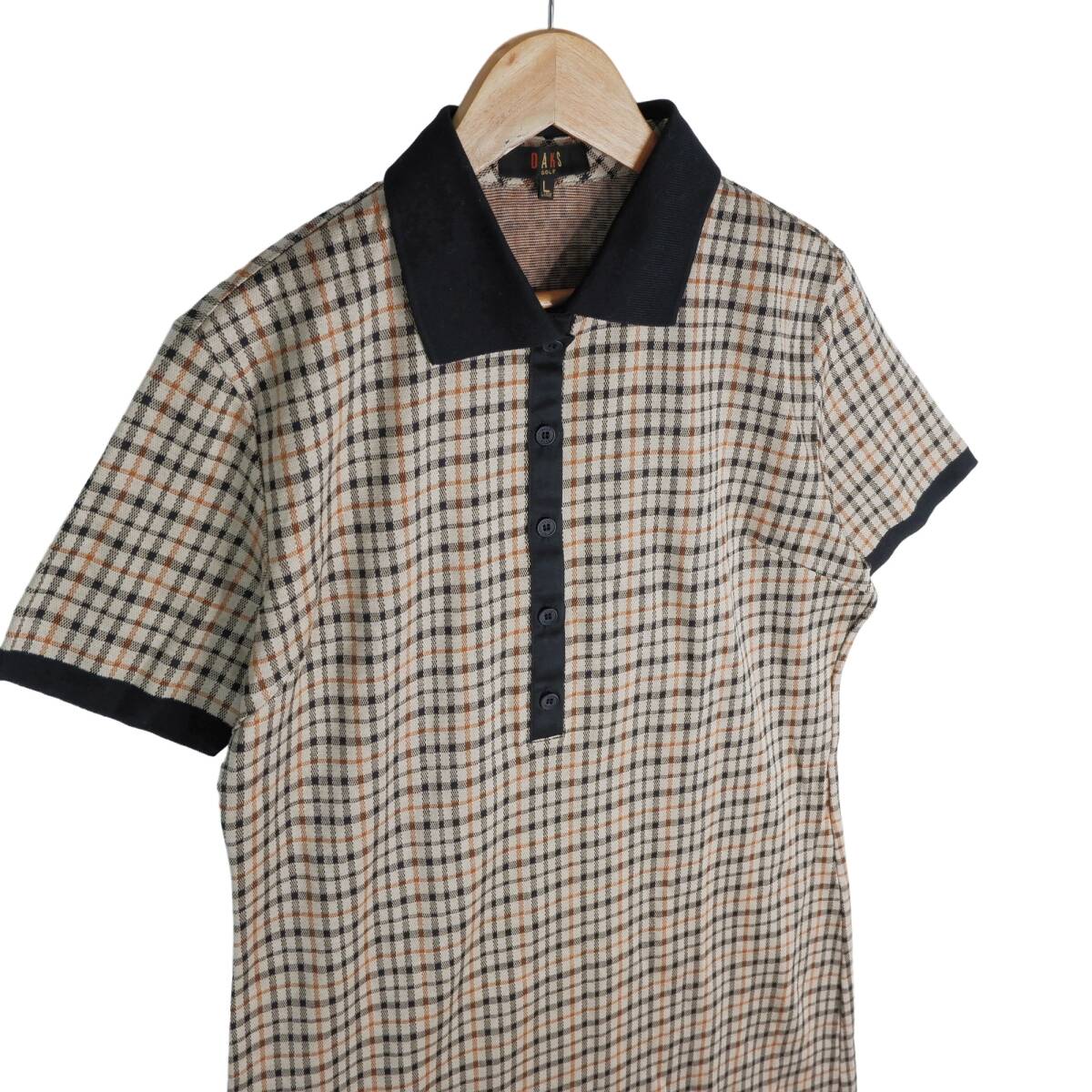 DAKSチェック柄半袖ワンピース 美品 送料無料 DAKS GOLF ダックス ゴルフ チェック柄 半袖