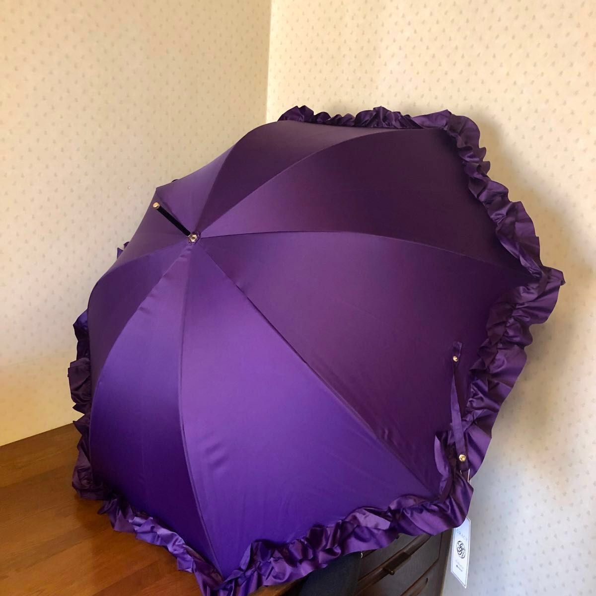 GRACY 日本製フリル雨長傘 パープル 新品・タグ付き GRACY グレイシー 高級雨傘 フリル 長傘 紫