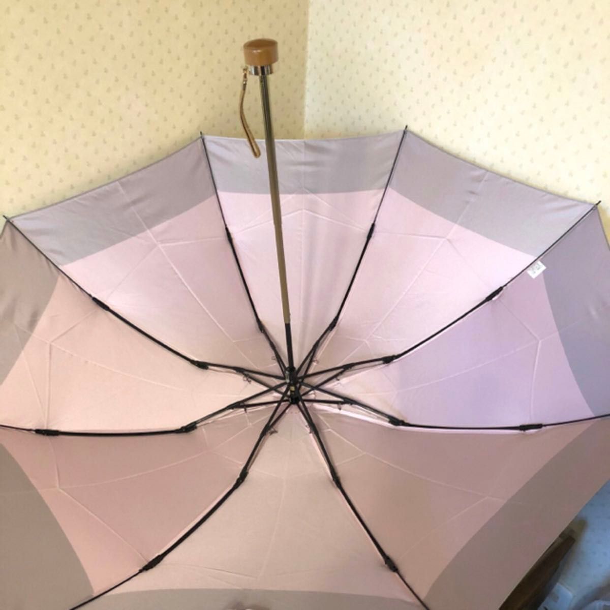 ★新品・タグ付き★GHERARDINI　ケラルディーニ　折りたたみ傘　雨傘　バイカラー　ピンク×グレー　日本製