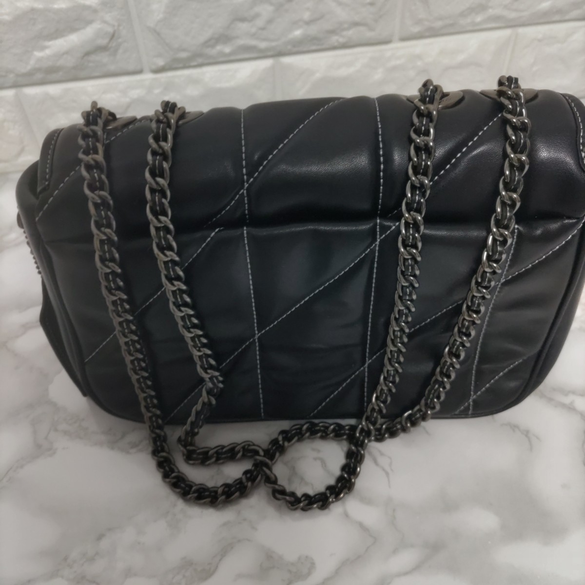 COACH Coach pillow Madison shoulder bag black black 