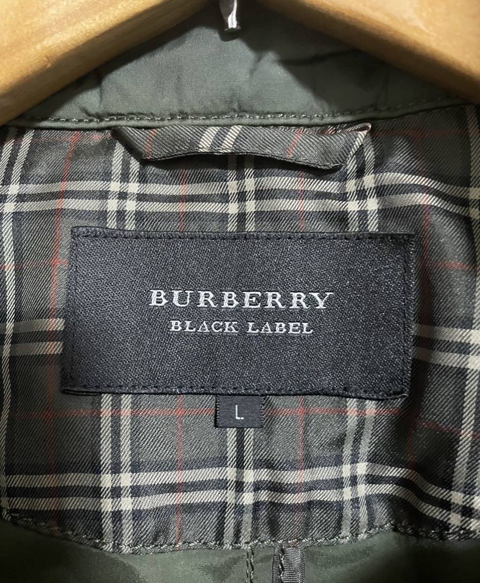 BURBERRY BLACK LABEL バーバリーブラックレーベル　 ナイロンジャケット　ノバチェック　ホースロゴ刺繍　ホースロゴボタン　L　カーキ_画像3