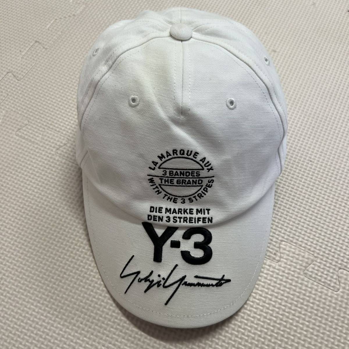 Y-3 キャップ 帽子 ヨウジヤマモト adidas Yohji Yamamoto cap 野球帽 アディダス　ホワイト　サイズ58cm やや黄ばみあり_画像1