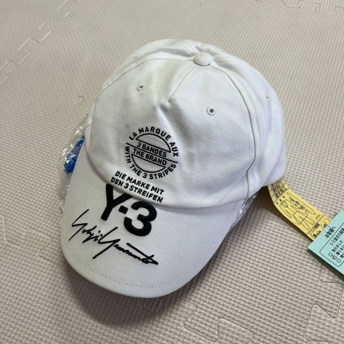 Y-3 キャップ 帽子 ヨウジヤマモト adidas Yohji Yamamoto cap 野球帽 アディダス　ホワイト　サイズ58cm やや黄ばみあり_画像2