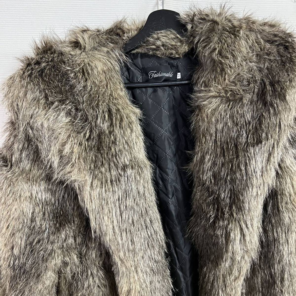  fur long coat coat fake fur size M