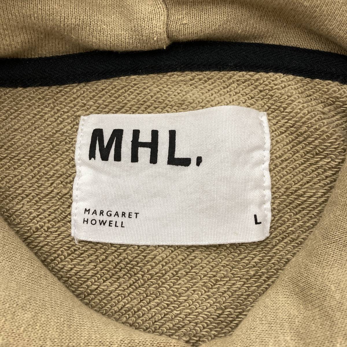 MHL. special order LOOPWHEELER sweat Parker khaki beige men's L size loop wila- Margaret Howell hanging reverse side wool 4010022