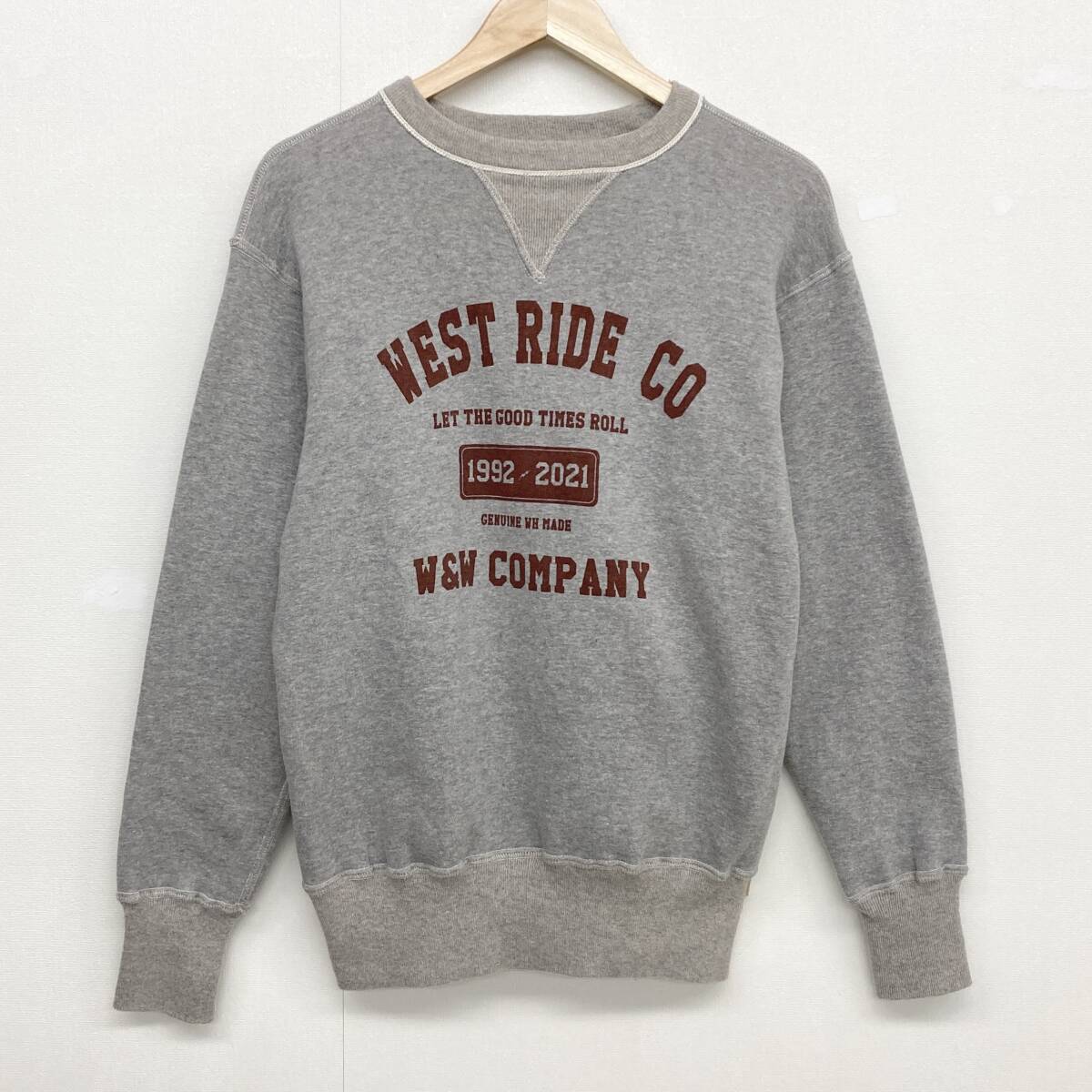 希少 30th 限定 WAREHOUSE × WEST RIDE 両V スウェット 42サイズ 霜降りグレー ウエストライド × ウエアハウス トレーナー 復刻 4020065