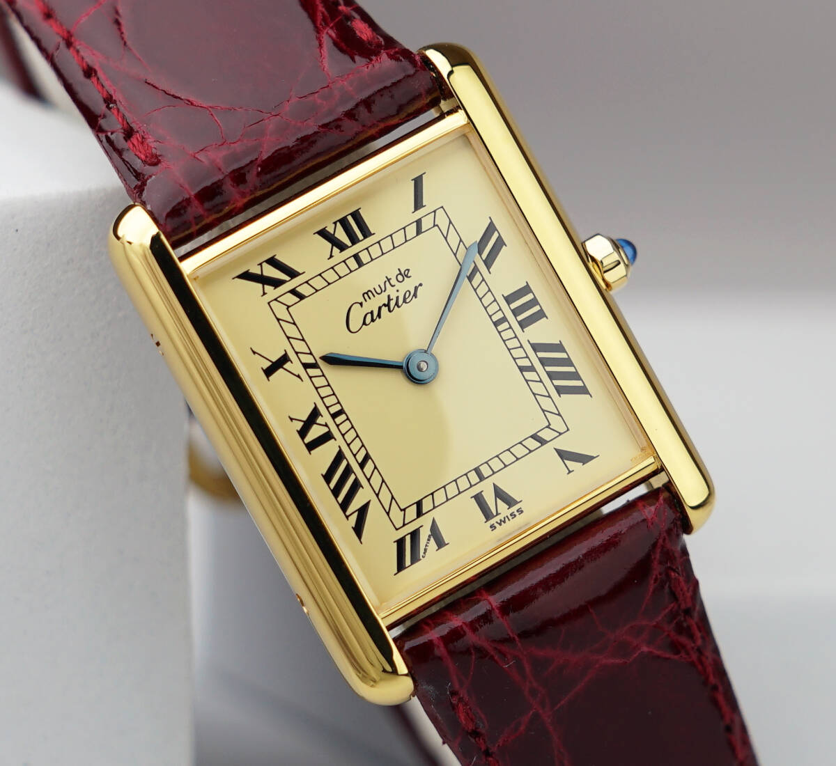 美品 カルティエ マスト タンク アイボリー ローマン LM Cartier_画像1