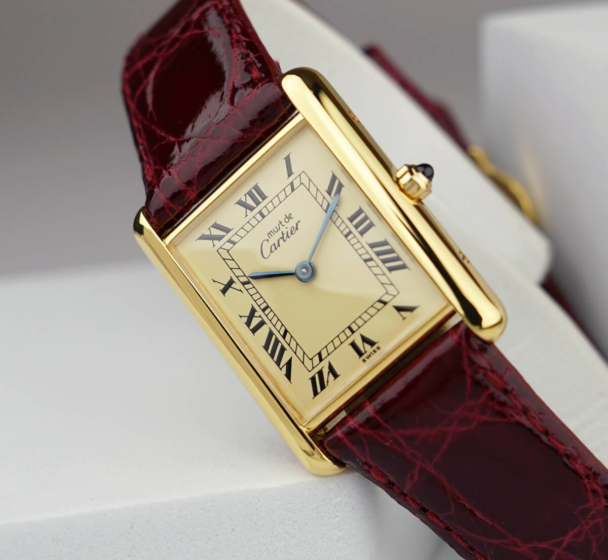 美品 カルティエ マスト タンク アイボリー ローマン LM Cartier_画像4