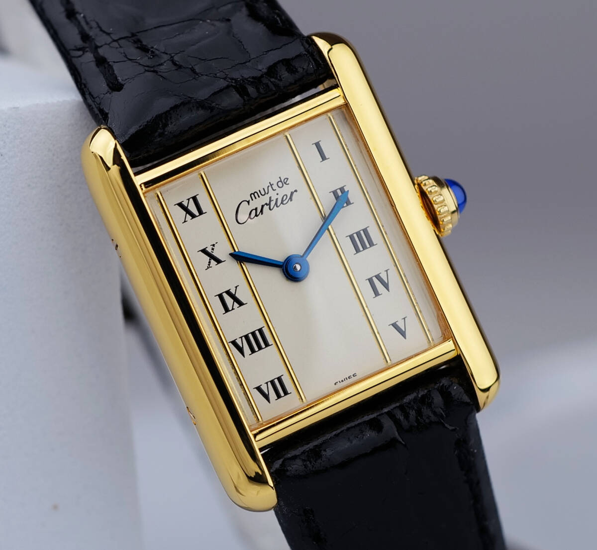 美品 カルティエ マスト タンク ゴールドライン ローマン SM Cartier_画像1