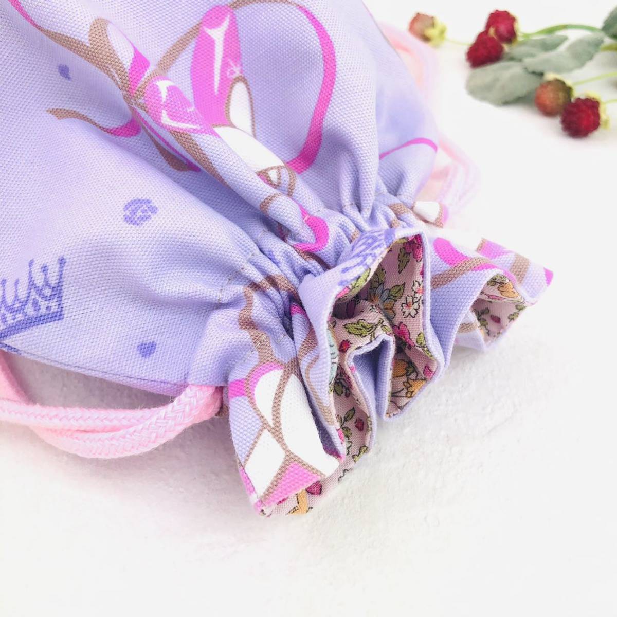  ribbon . ballet shoes pouch lunch sack hand made 
