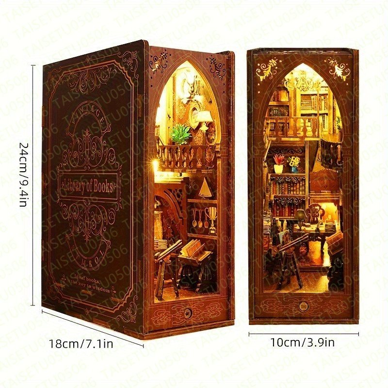 DIY small size house bookcase model 3D puzzle bookcase equipment ornament 