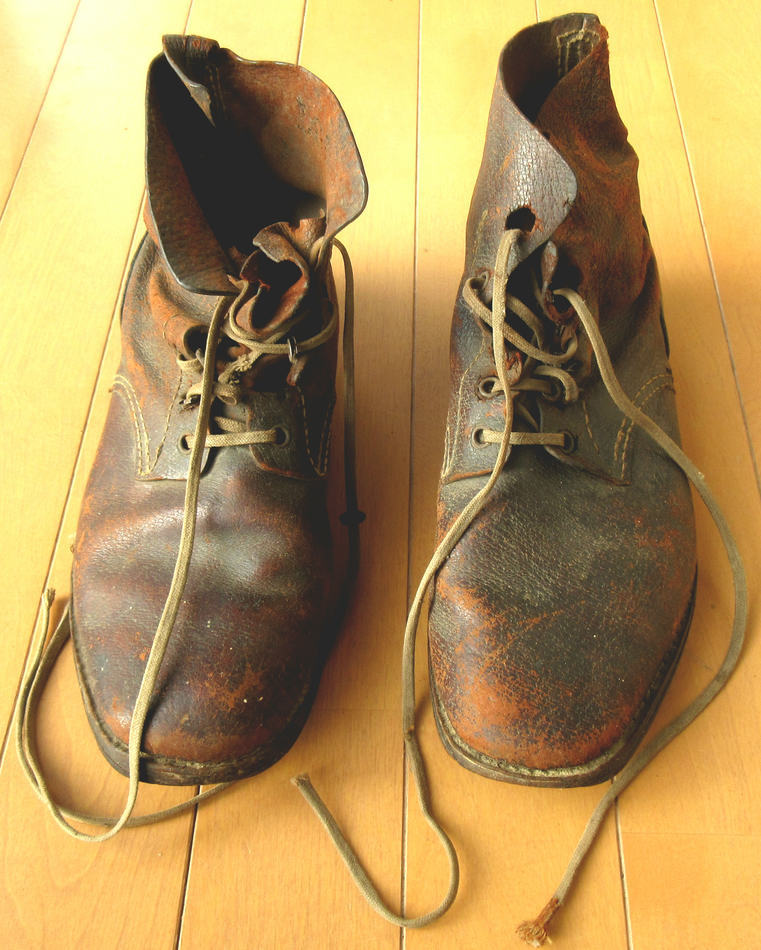 旧日本軍 兵下士官用 編上靴 ジャンク 10.3文_画像1