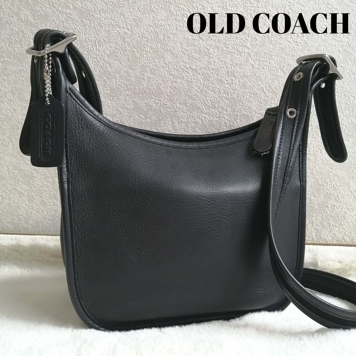 OLD COACH オールドコーチ ショルダーバッグ レガシー マシューヒーリー 9950 ブラック レザー The 1975 シルバー金具 メンズ レディース