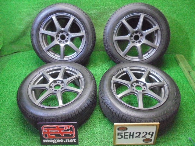 5EH229AF8) 送料無料 2021年製 225/60R18 GRANDTREK PT3 夏タイヤ+WORK EMOTION T7R 18インチホイール4本セット　18×7.5J 114.3×5H +47