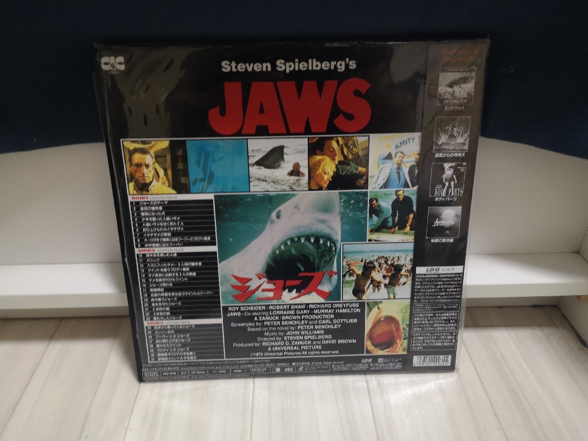 #3 point and more free shipping! laser disk PILF-1649 JAWS Jaws wide Western films movie two sheets set LD domestic record obi attaching 208LP3NT