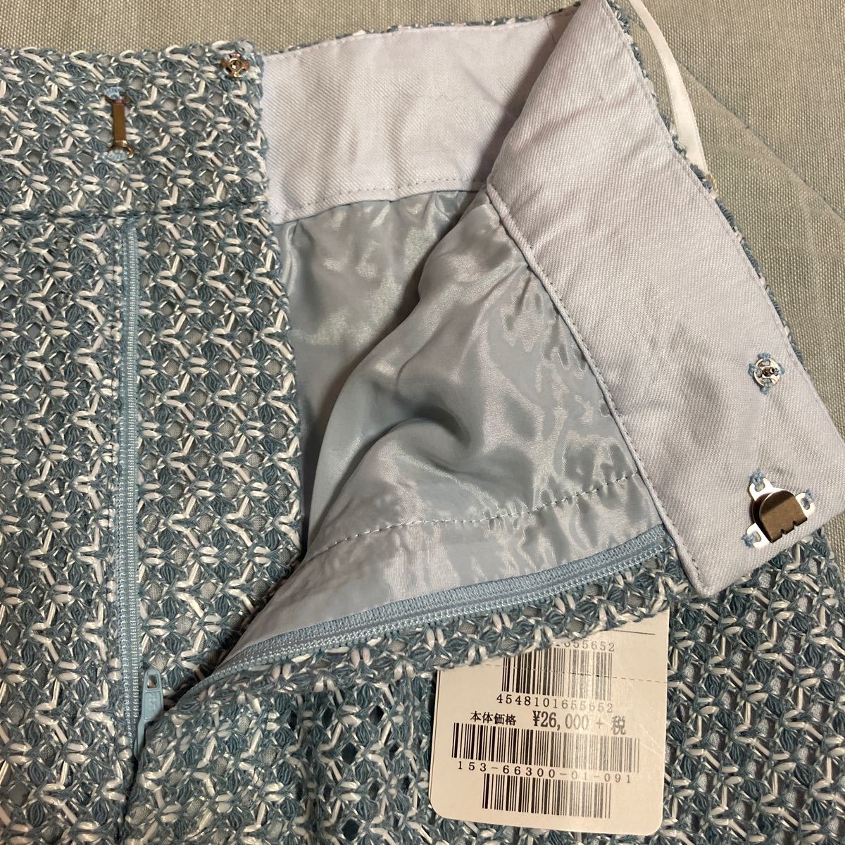  новый товар 1 S Untitled UNTITLED world сделано в Японии linen лен . юбка-брюки юбка женский колени длина бледно-голубой вышивка симпатичный модный юбка-брюки 
