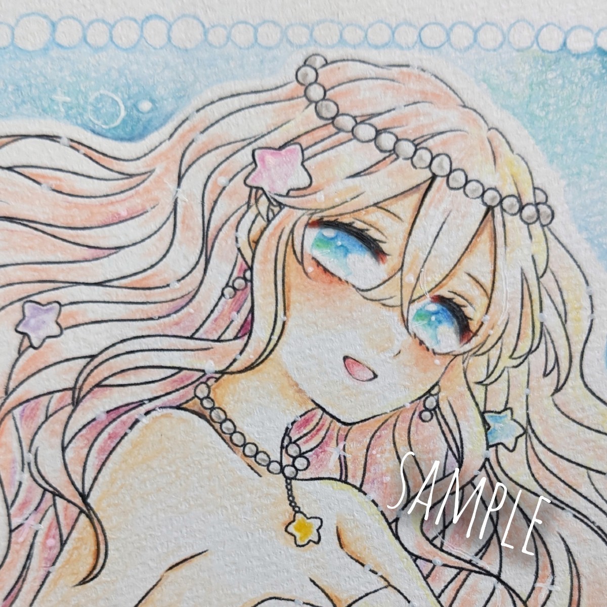 Yahoo!オークション - 人魚 手描きイラスト 創作 原画 女の子 Yahoo!オークション - 人魚 手描きイラスト 創作 原画 女の子