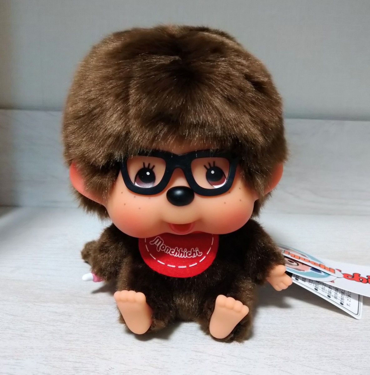 新品 香港限定 モンチッチ 顔デカ メガネ 座り レッドスタイ 男の子 726271