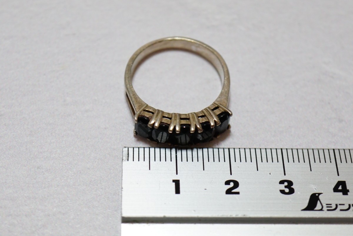1869 天然サファイア リング 指輪 約15.5号 ヴィンテージ アクセサリー アンティーク 天然石 宝石 カラーストーン コランダム 装飾品_画像6