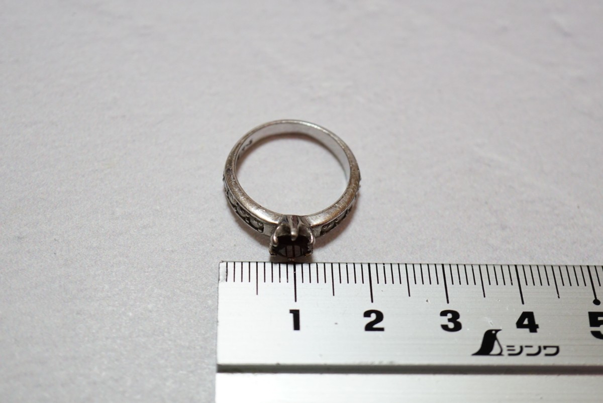 1913 海外製 ガーネット リング 指輪 約8.5号 ヴィンテージ アクセサリー SILVER 925刻印 アンティーク 宝石 カラーストーン 装飾品_画像7