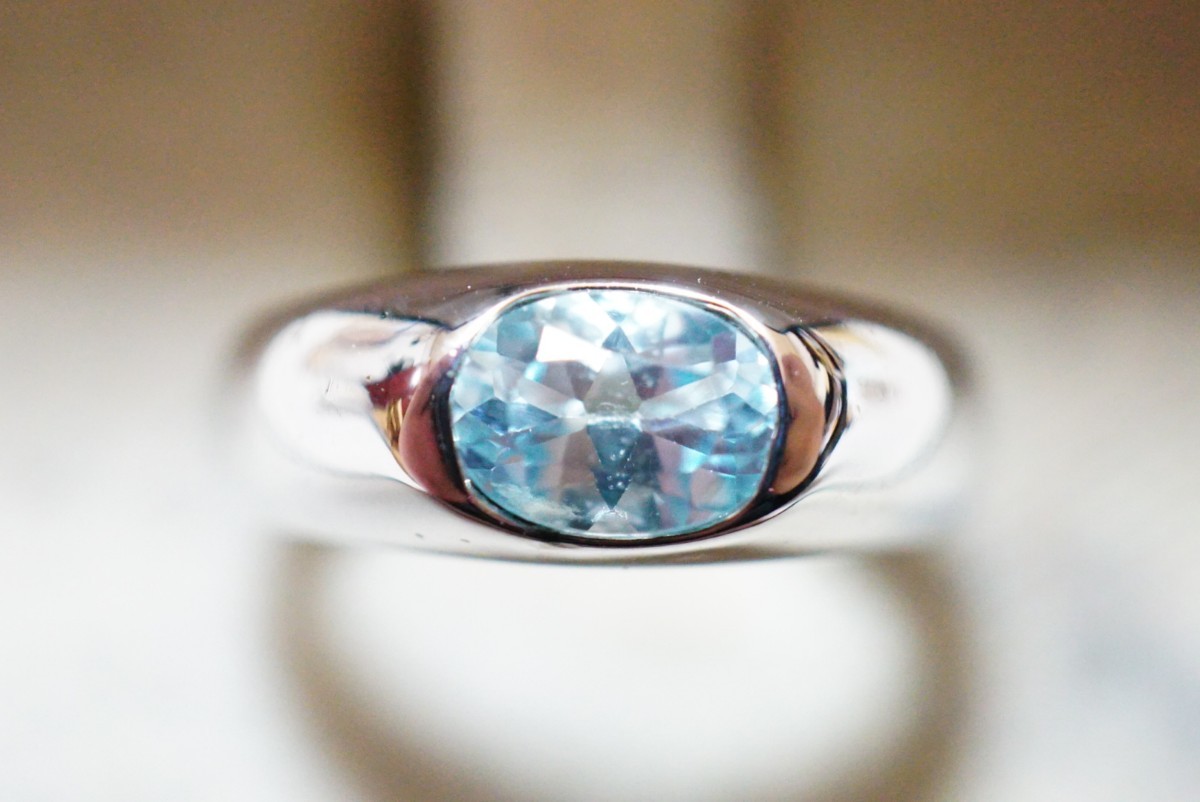 1094 ブルートパーズ リング 指輪 ヴィンテージ アクセサリー SILVER 925刻印 アンティーク 色石 宝石 カラーストーン 装飾品_画像1