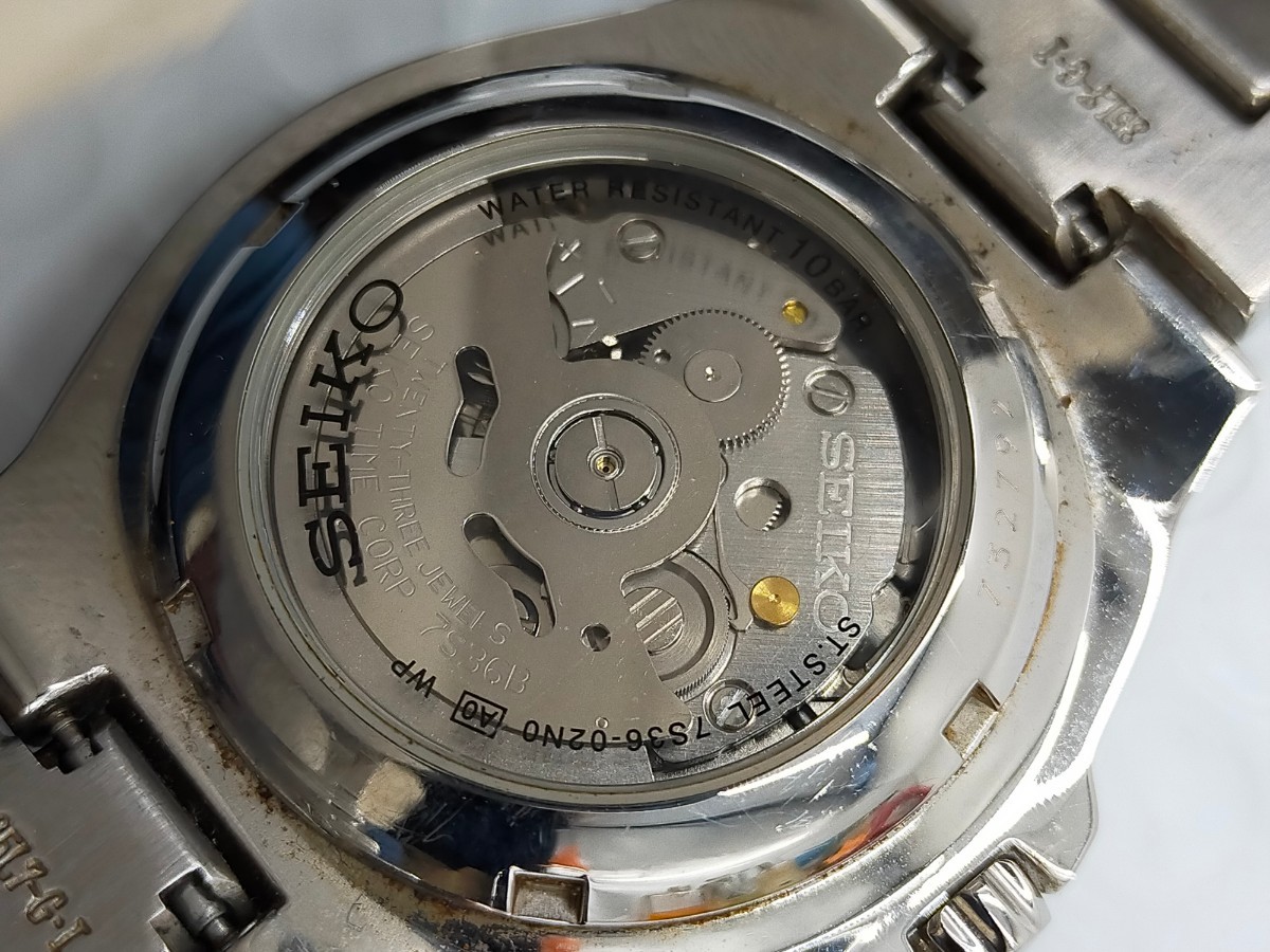 ☆SEIKO AUTOMATIC100M 7S36-02N0 腕時計 シルバー セイコー オートマチック_画像2