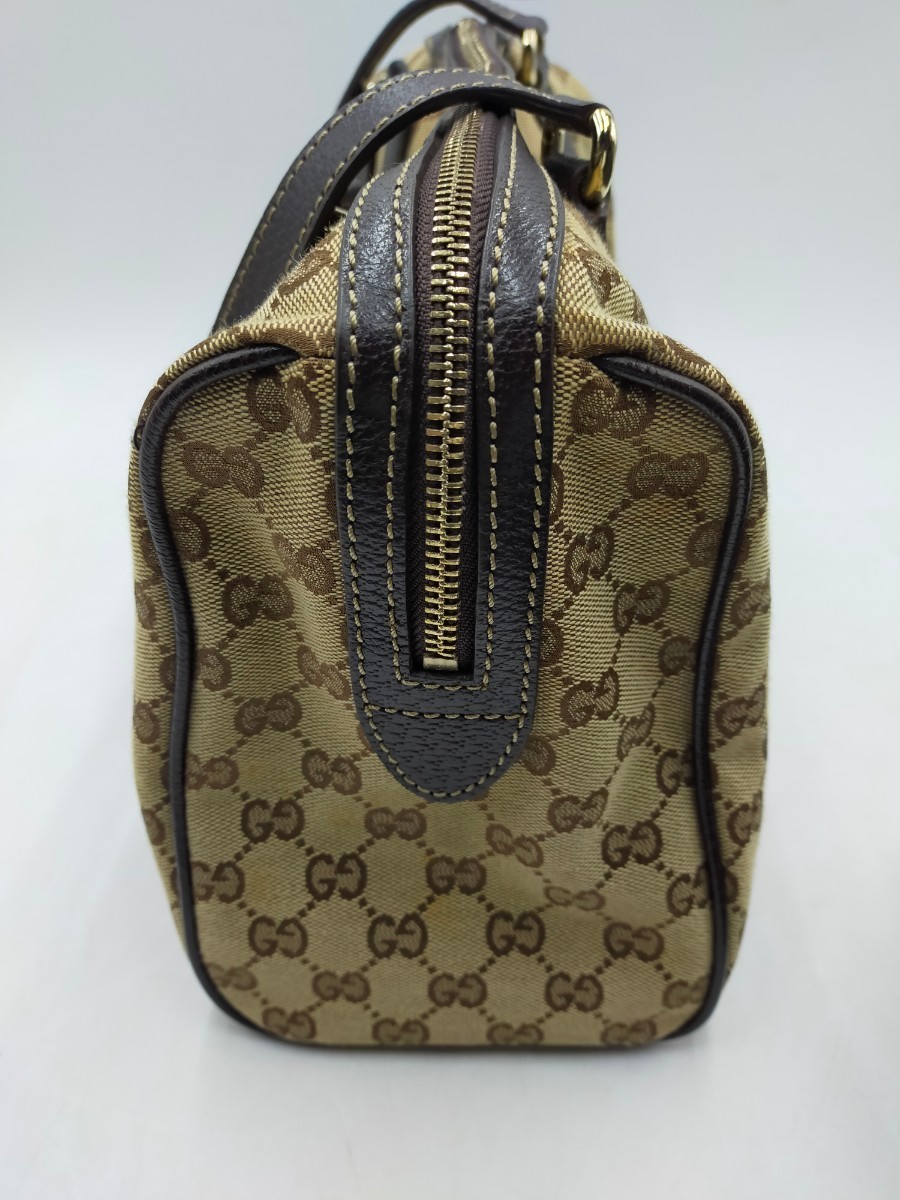 ○GUCCI GG柄 ハンドバッグ ミニボストン ベージュ ブラウン グッチ レディース_画像4