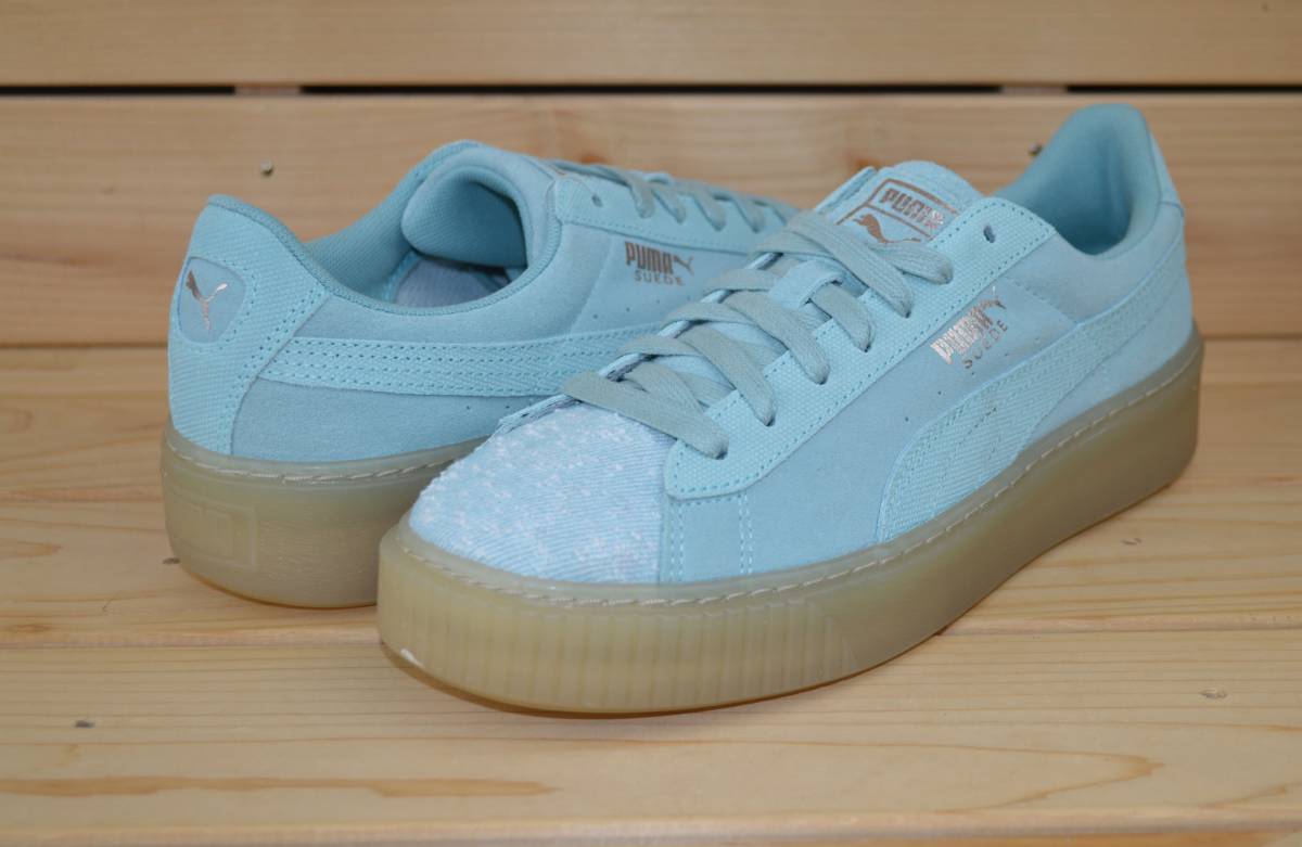 プーマ 23cm スウェード プラットフォーム ぺベル グリーン系 税込定価13200円 PUMA SUEDE PLATFORM PEBBLE レディース スニーカー 厚底の画像5