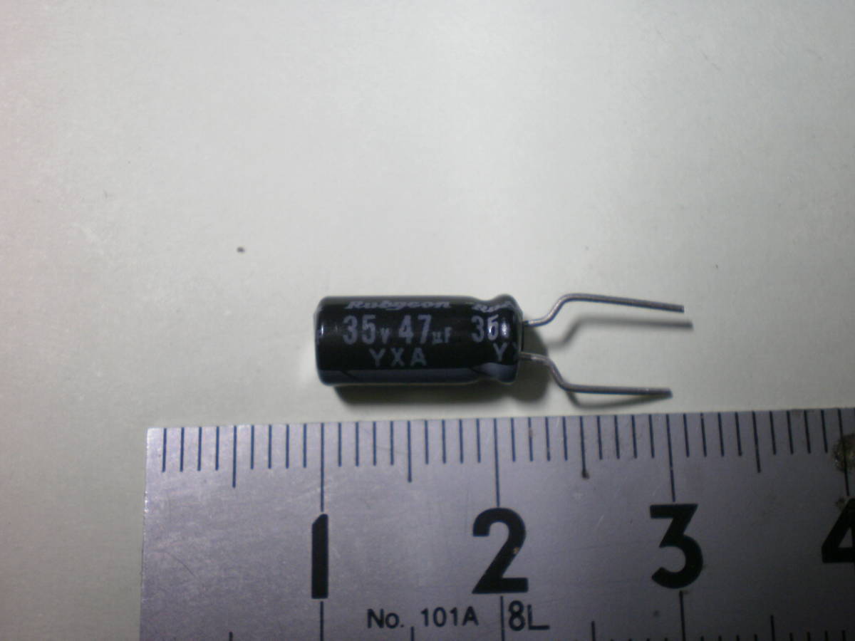  electrolytic capacitor 47μF 35V Rubycon Lead processed goods 5 piece set unused goods [ tube 70-1]