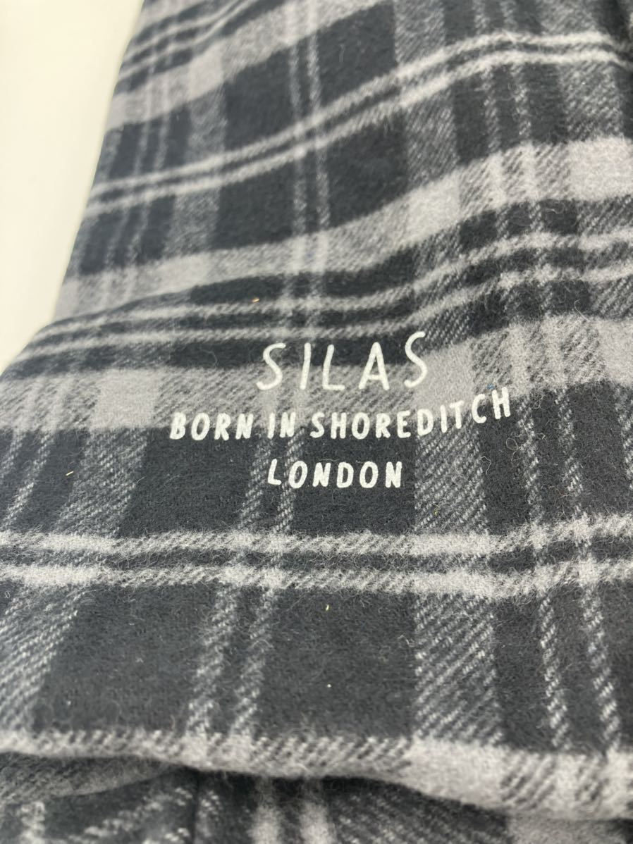 SILAS MEN'S HEAVY TWILL CHECK SHIRT BLACK 10154405 サイラス メンズ シャツ ブラウス チェック ネルシャツ 長袖 未使用_未使用。