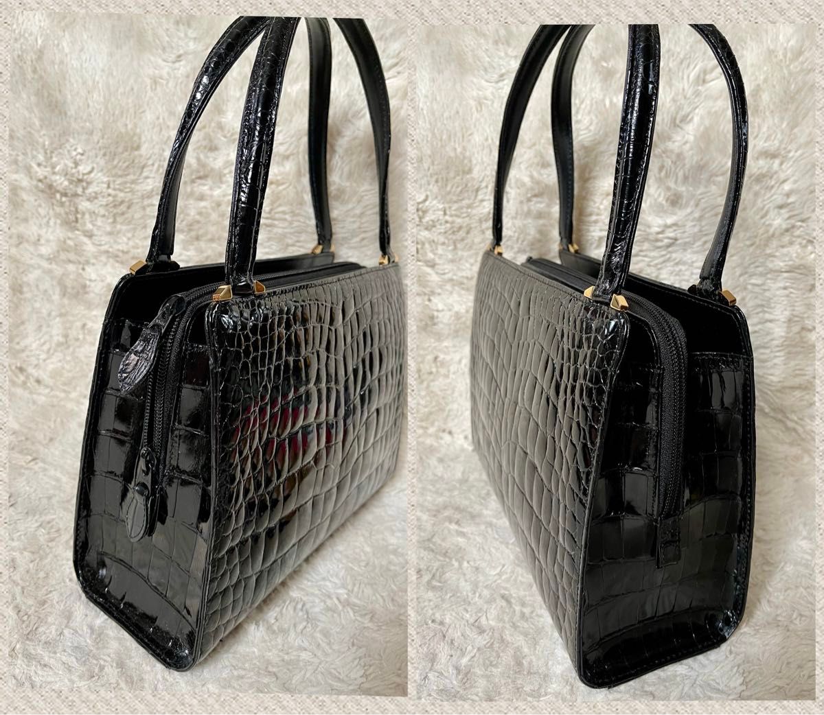 最高級☆ JRA クロコダイル ハンドバッグ ZAO ザオー センター 最高級☆ JRA クロコダイル ハンドバッグ ZAO ザオー センター