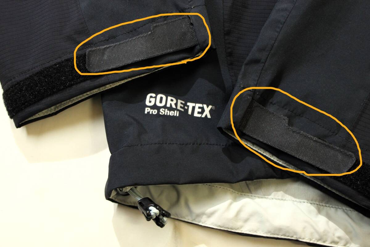 訳あり◆berghaus バーグハウス◆#34194 GORE-TEX ゴアテックス TEMPERANCE II JACKET 撥水ジャケット 黒:L_袖口ストラップの表皮ゴムを剥がしてます。