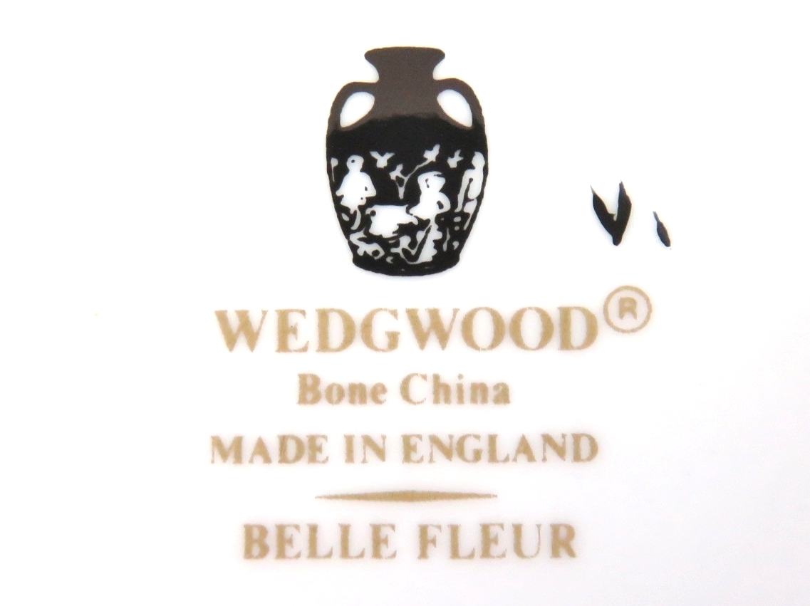 まとめ 3点 WEDGWOOD ウェッジウッド BELLE FLEUR ベルフルール ティーポット シュガーポット クリーマー 銀彩 黒壺 0208-031_画像8