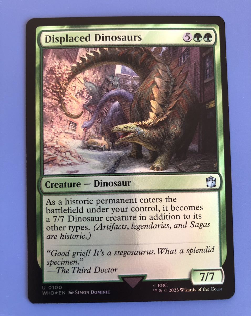 【AG-MTG】【Foil】(100)《転置された恐竜/Displaced Dinosaurs》[WHO] 緑　英語版　1枚_画像1