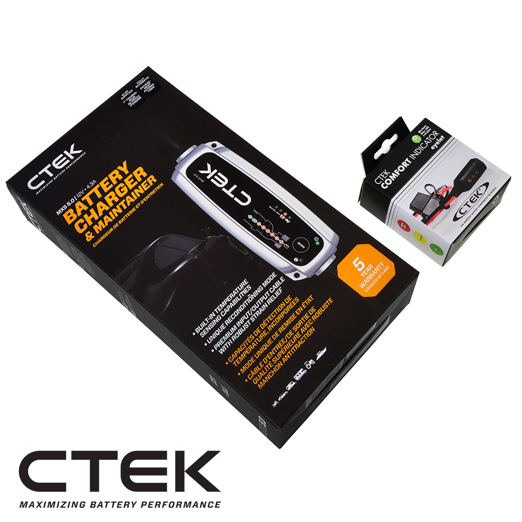 CTEK MXS 5.0 シーテック バッテリー チャージャー インジケーター付 M6アイレット セット 最新 新世代モデル 日本語説明書付_画像1