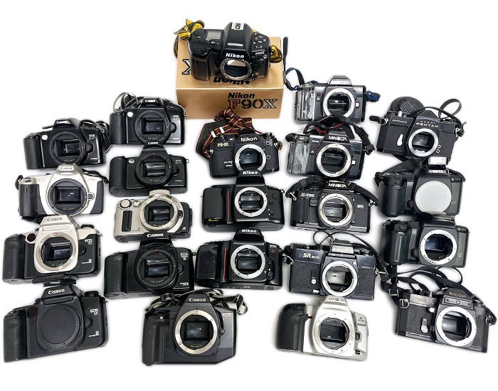 一眼レフ フィルムカメラ 大量まとめて 22個 ボディのみ Canon キャノン Nikon ニコン Minolta ミノルタ PENTAX ペンタックス 現状品