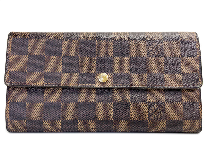 LOUIS VUITTON ルイ・ヴィトン N61734 ポルトフォイユ サラ ダミエ キャンバス エベヌ 長財布 ブラウン系 ウォレット 札入れ 市松模様_画像1