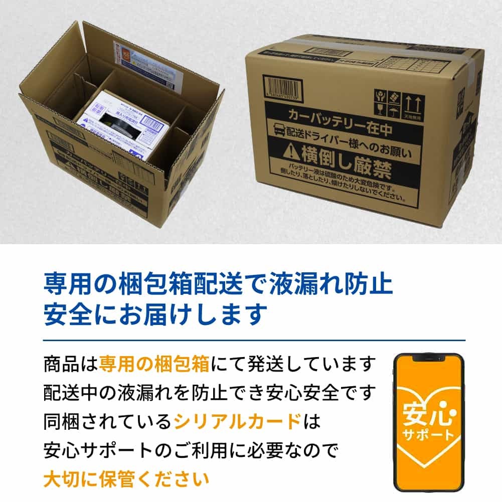 安心サポート バッテリー カオス N-60B19L/C8 スバル サンバー 型式GD-TT2 H12.04～H14.09対応 カーバッテリー バッテリー交換 車