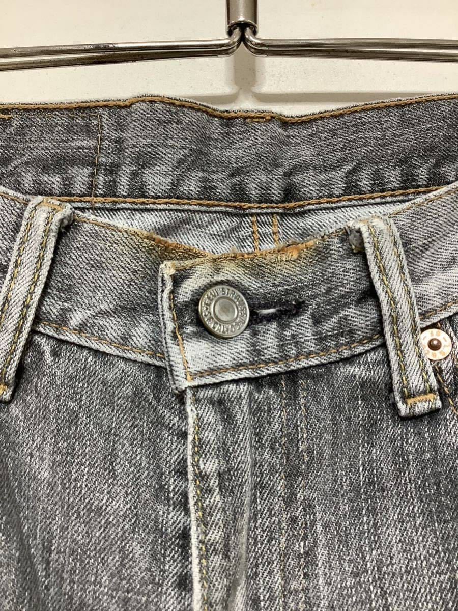 W-1124 Levi's リーバイス 533 ブラックデニムパンツ ブラックジーンズ W29 ジーパン 色落ち_画像7