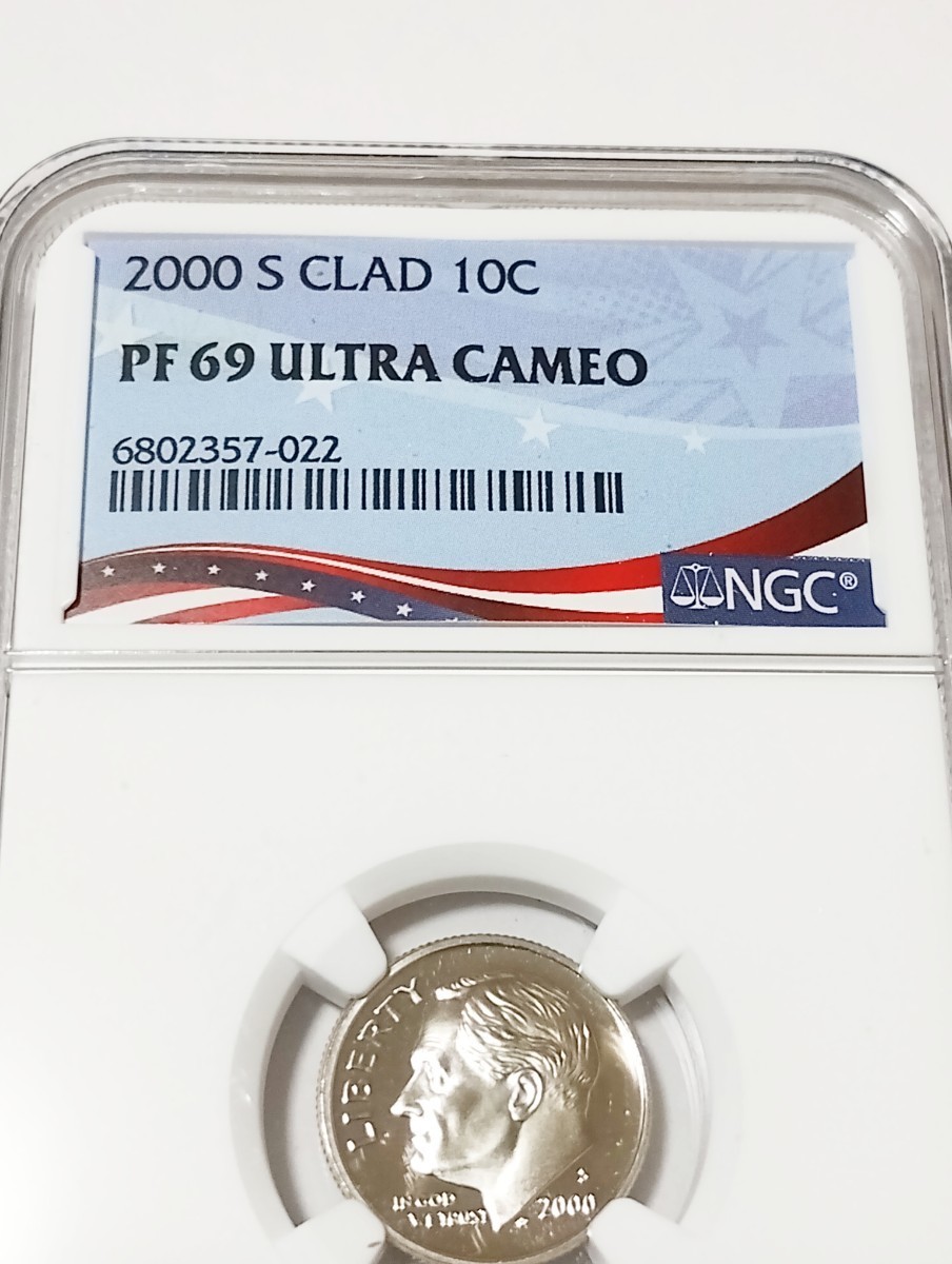 ★レア★ 〇　高グレード　 NGC 2000 S CLAD 10C PF69 ULTRA CAMEO　銀貨　銅貨 金貨　貨幣 希少　コイン　鑑定済_画像2