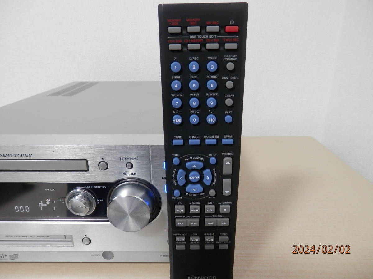 KENWOOD MD CDコンポ RD-UDA77 メンテナンス 動作確認済み リモコン付です。　_リモコン付です。