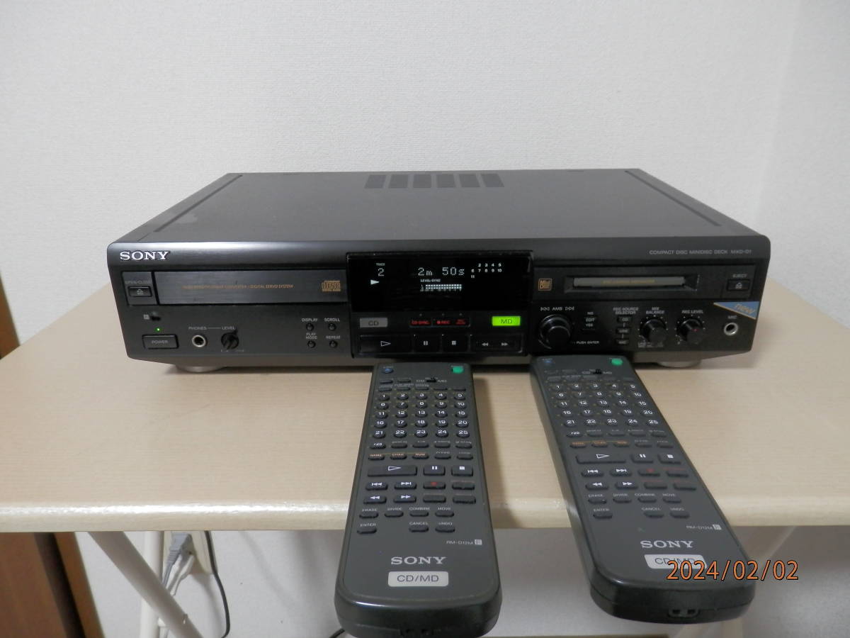 SONY ソニー MXD-D1 MD/CDプレーヤーWデッキ 整備品メンテナンス済み リモコン付です。_本体、リモコン付です。