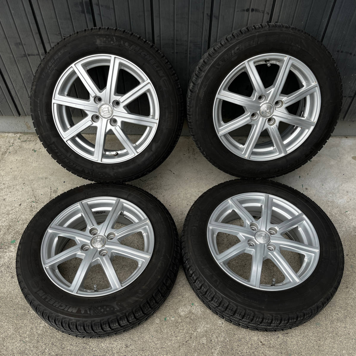 １円～ 売切 175/65R15 ミシュラン X-ICE スタッドレス PCD100 4H 5.5J ＋45 15インチ フィット ヴィッツ デミオ bB アクア マーチ _画像1