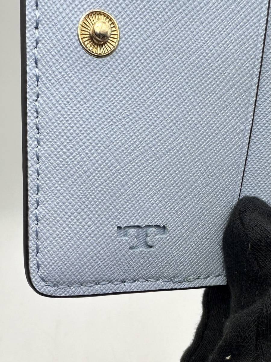 保管/未使用品【トリーバーチ】TORY BURCH/財布/ 小銭入れ /二つ折り/グリーンｘライトブルー？/箱なし/同梱不可_画像5