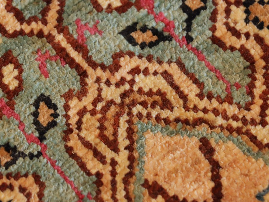 魁◆高級トルコ絨毯 カイセリ シルク100％ 手織り ミフラブ文様 107×66㎝ 　 ペルシャ絨毯_画像7