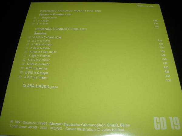 クララ・ハスキル モーツァルト ピアノ ソナタ 第2番 K.280 D スカルラッティ 11のソナタ ウエストミンスター グラモフォン 111 紙 美品の画像2