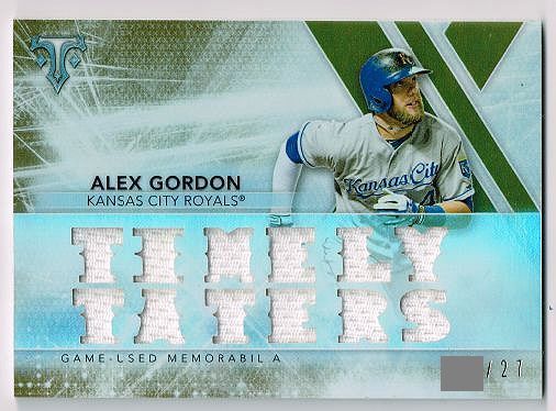 8枚セット Alex Gordon KCR 2015 Topps Triple Threads Relics Sepia 27枚限定 + chrome refractor + Gypsy Queen fier など八枚セット _画像2